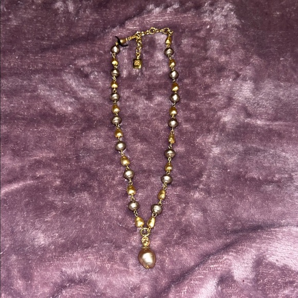 Givenchy Jewelry - Vintage Givenchy signed Gold and Faux Pearl Necklace 80’s